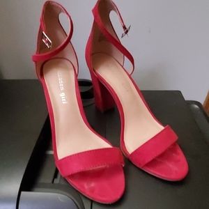 Lovely Red Suede 3" Heel, Excellent Condition